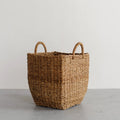 Handwoven Natural Hogla Grass Square Laundry Basket