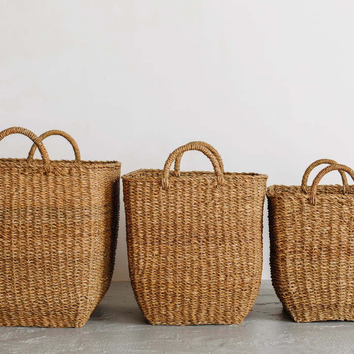 Handwoven Natural Hogla Grass Square Laundry Basket