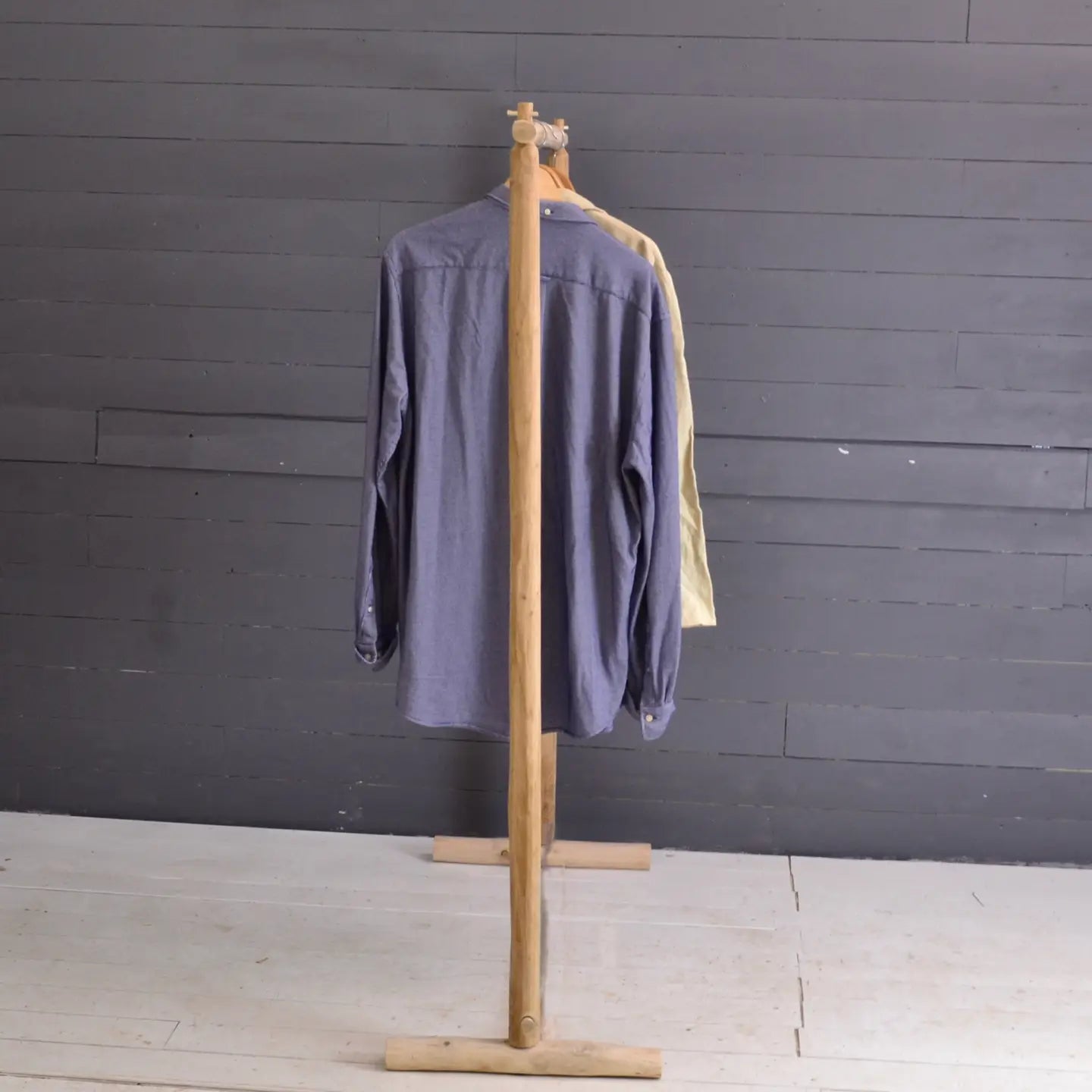 Handcrafted Natural Chestnut Standing Garment Rack