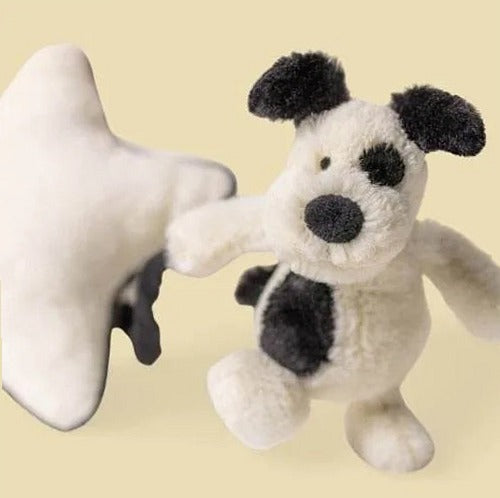 Bashful Black & Cream Puppy Musical Pull