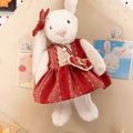 Cherry Stripe Outfit Set – Red Striped Dress, Hair Clip & Crossbody Bag (for Bashful Bunny Medium)