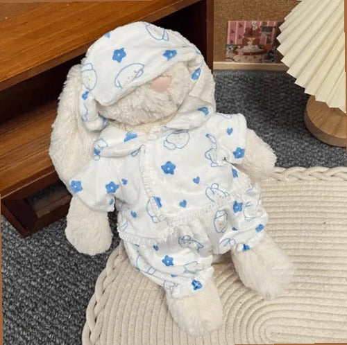 Cream Pup Pajama Set – Sleepy Dog Print & Eye Mask (for Bashful Bunny Medium)