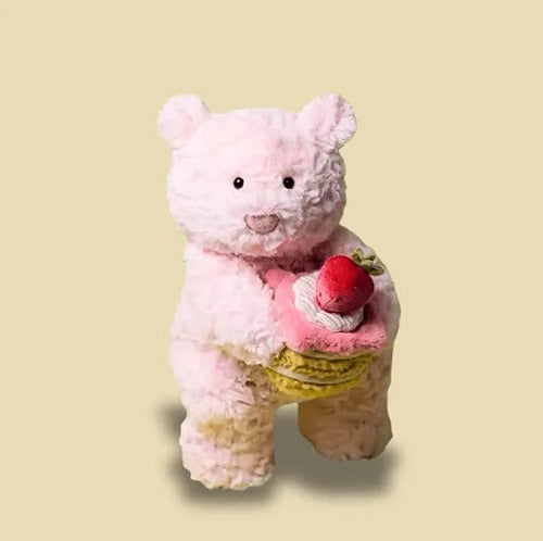 Leola Bear with Strawberry Cake